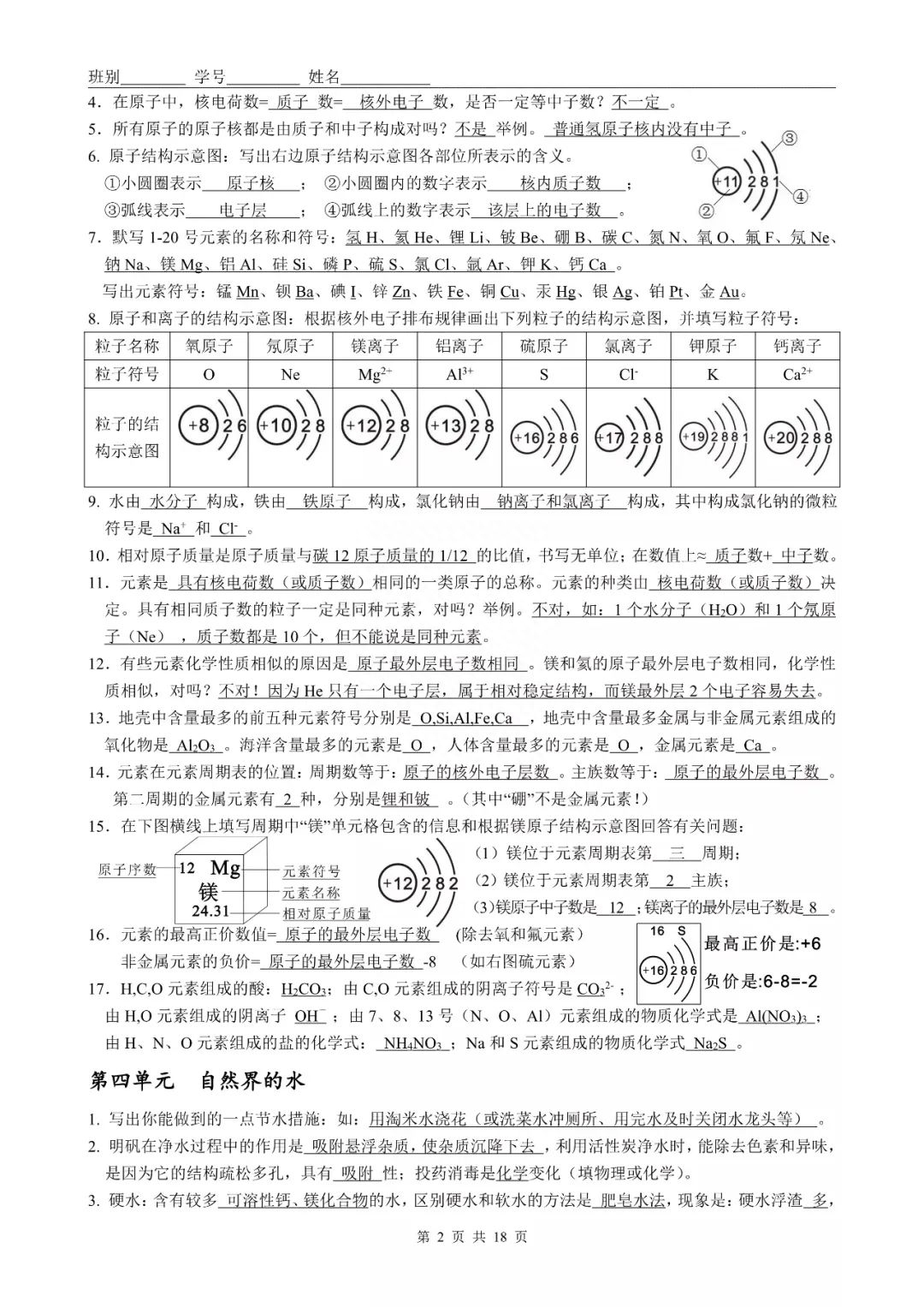 化学口诀初中顺口溜(初中化学公式巧记清单）