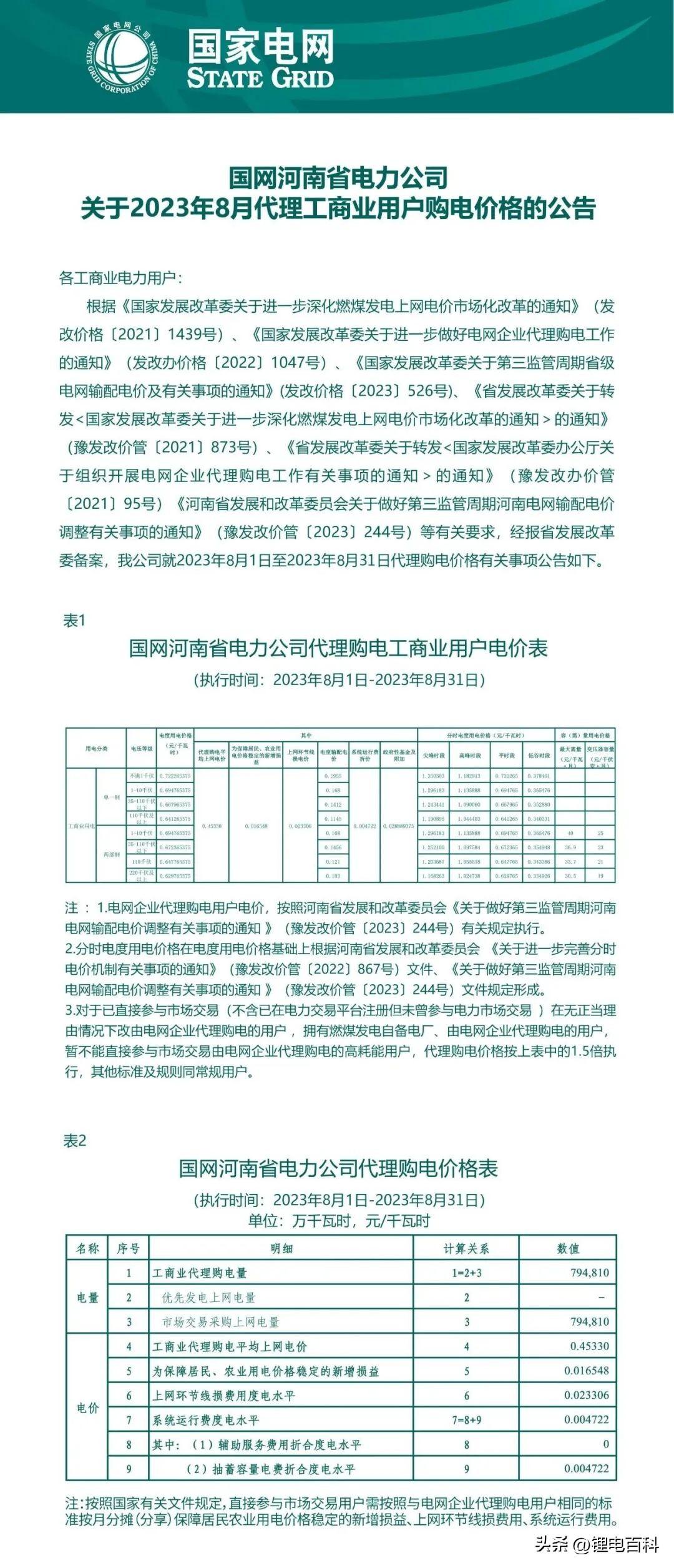 上海峰谷电价时段2023（2023年8月各省最新电价）