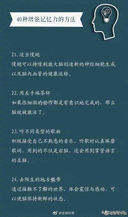 提高记忆力的方法（40种增强记忆力的方法）