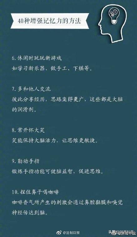 提高记忆力的方法（40种增强记忆力的方法）